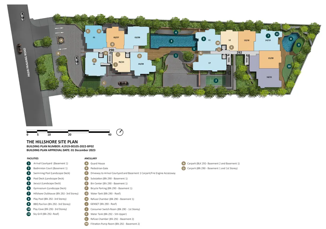 The Hillshore site plan